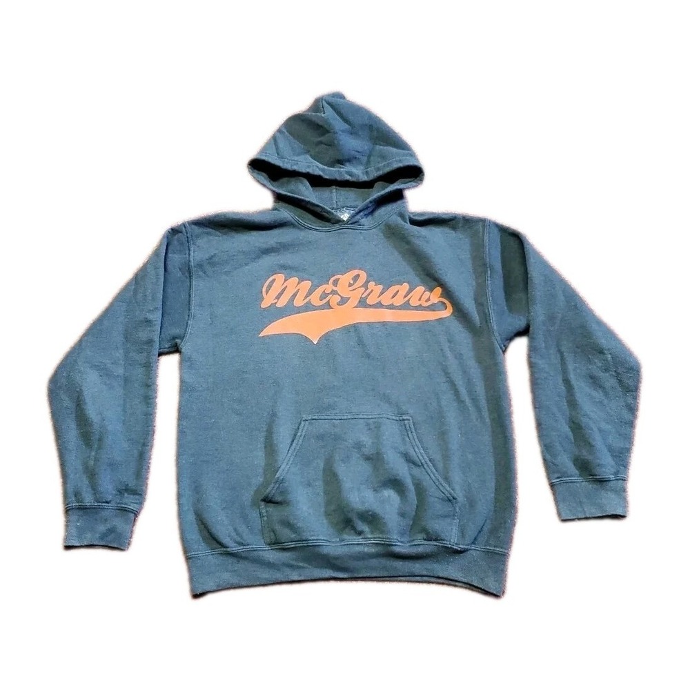 Tim McGraw Pullover Hoodie Unisex Adult Size Medium Gray Orange‎ Spell Out